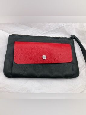 COS dark green and Red Wristlet Clutch